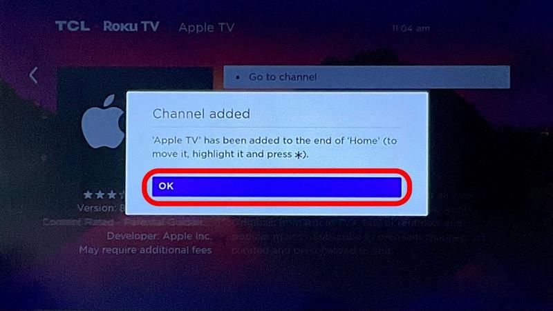 "Sélectionnez Apple TV dans