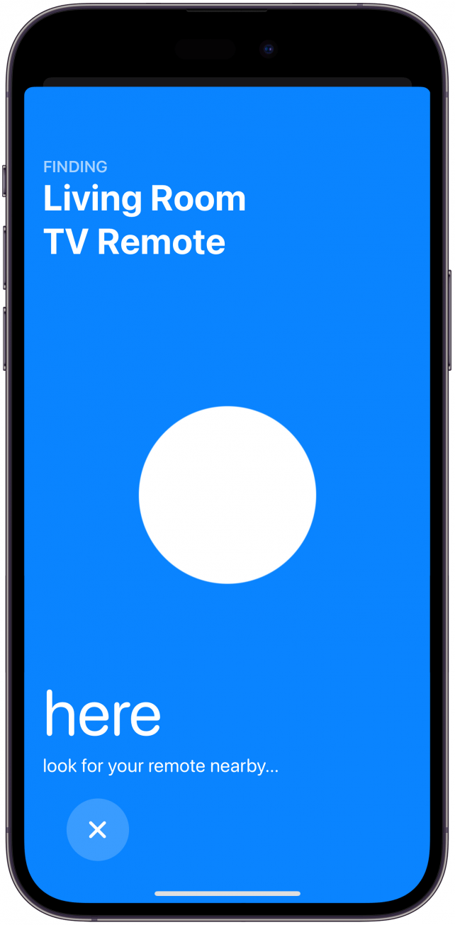 Tippen Sie auf das Symbol "Apple Remote suchen".