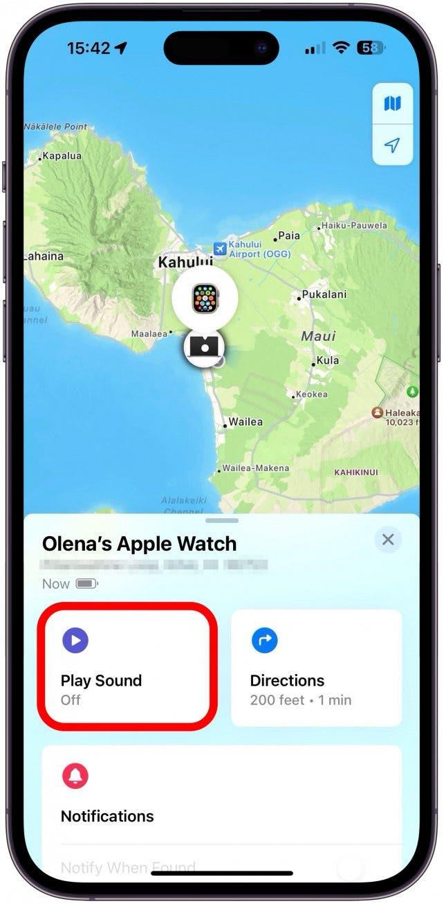 Gebruik de geheime FindMy truc en probeer een geluid af te spelen op uw Apple Watch.