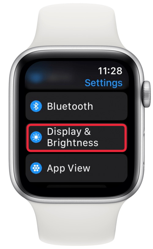 докоснете дисплей и яркост в настройките на Apple Watch