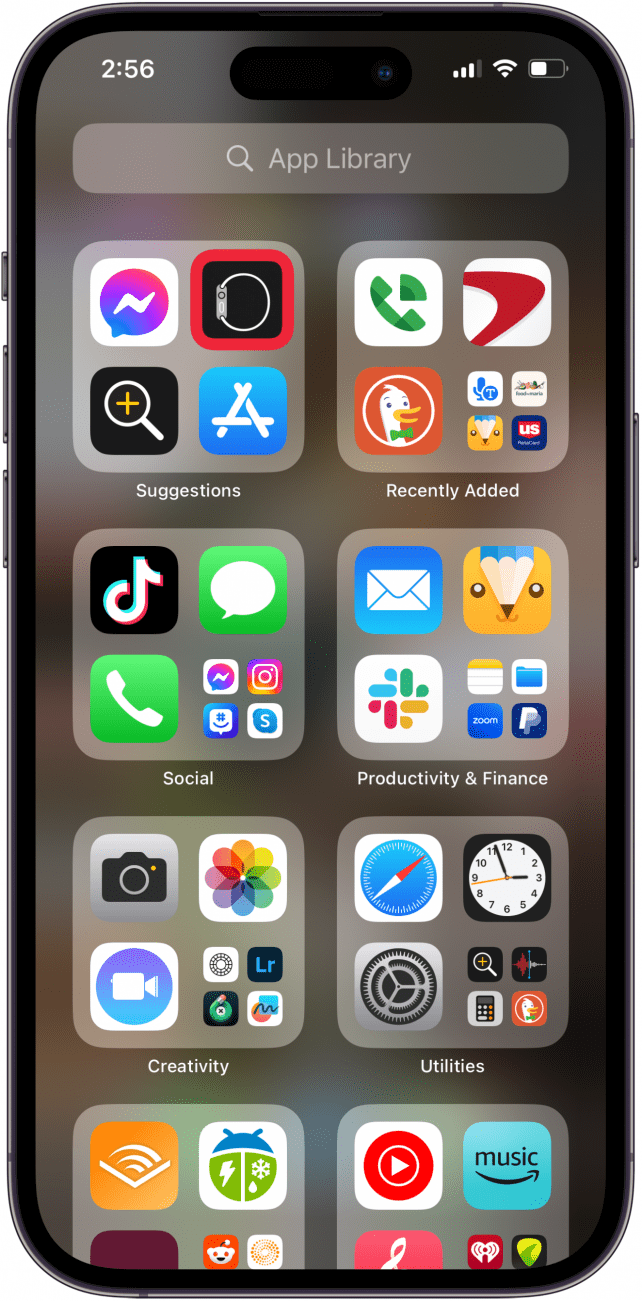 abrir a aplicação apple watch no iphone