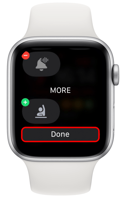 Apple watch icons online control center