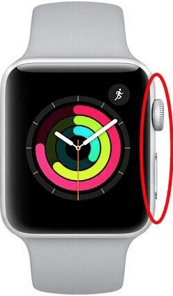 mantenga pulsado el botón lateral y la corona digital para reiniciar el apple watch