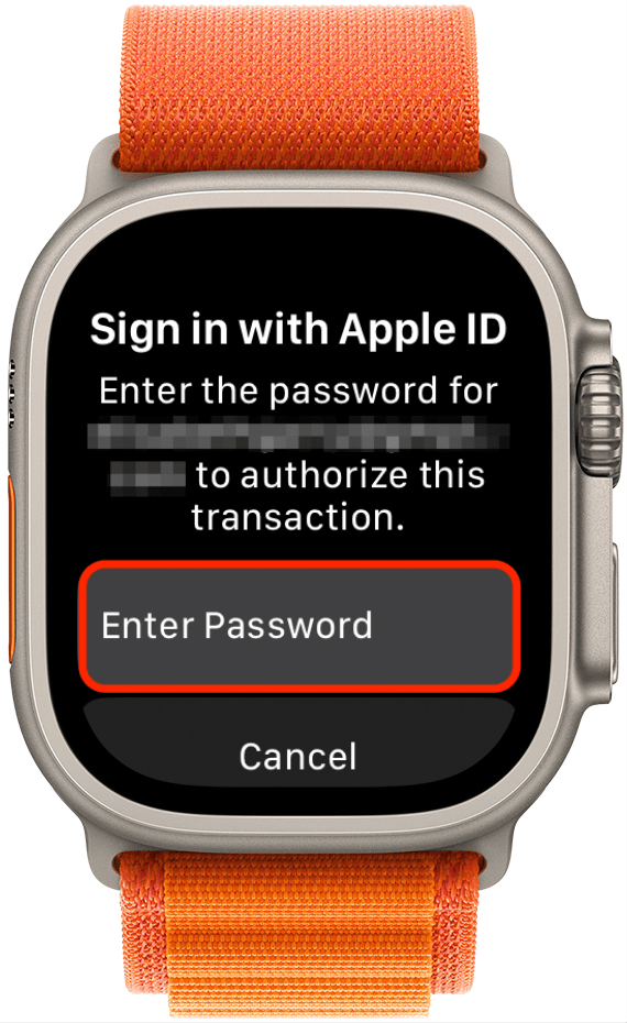 Entrez le mot de passe de l'Apple ID