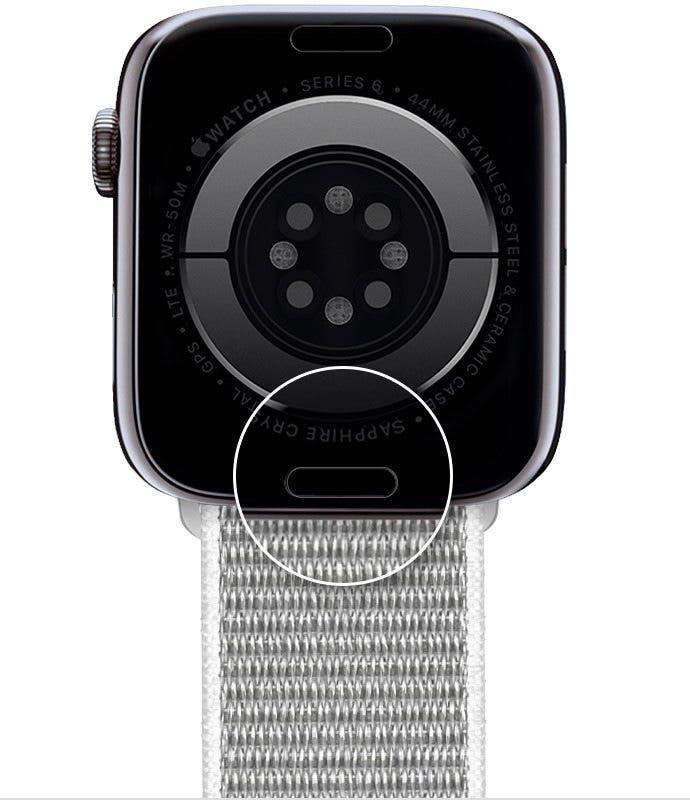 trykk på utløserknappen på Apple Watch for å fjerne remmen på Apple Watch