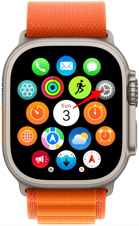 Na hodinkách Apple Watch otevřete Nastavení.