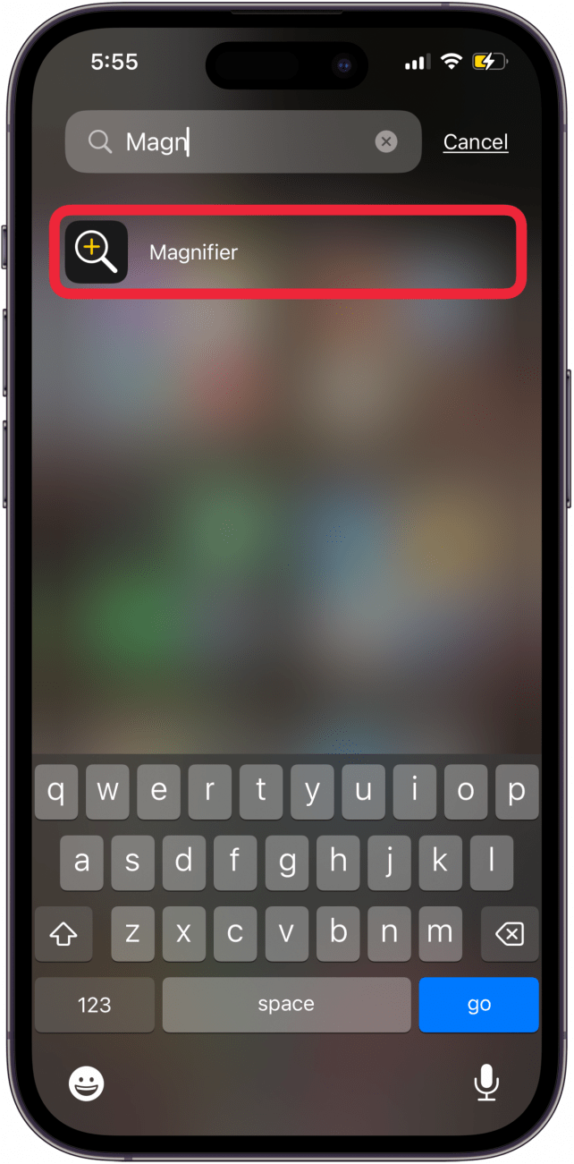 toccate l'app Lente d'ingrandimento per ipad o iphone per aprire