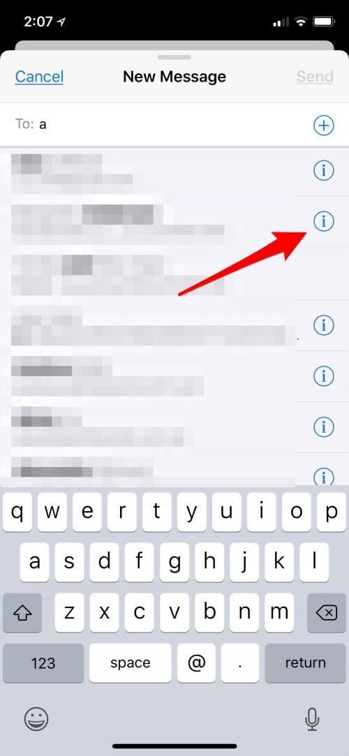 contacts sur iphone