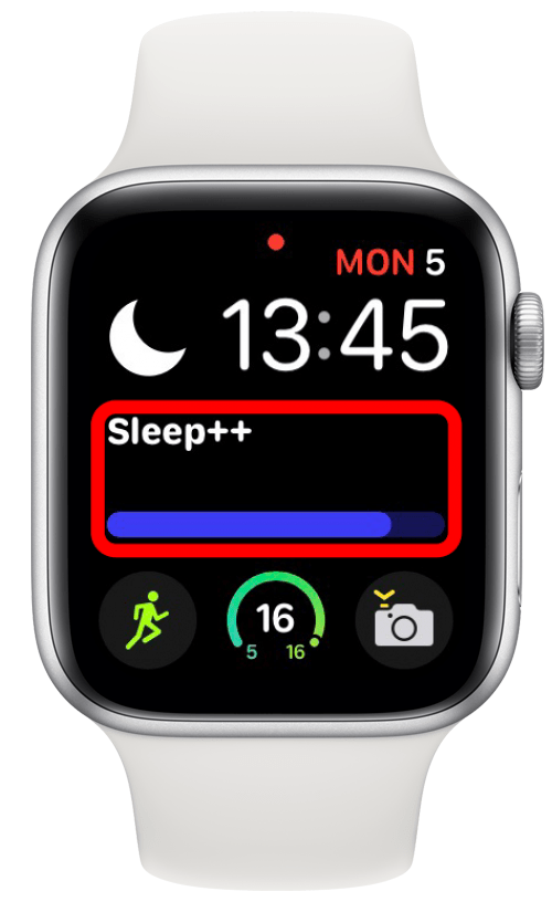 Complication Sleep++ sur le cadran d'une Apple Watch