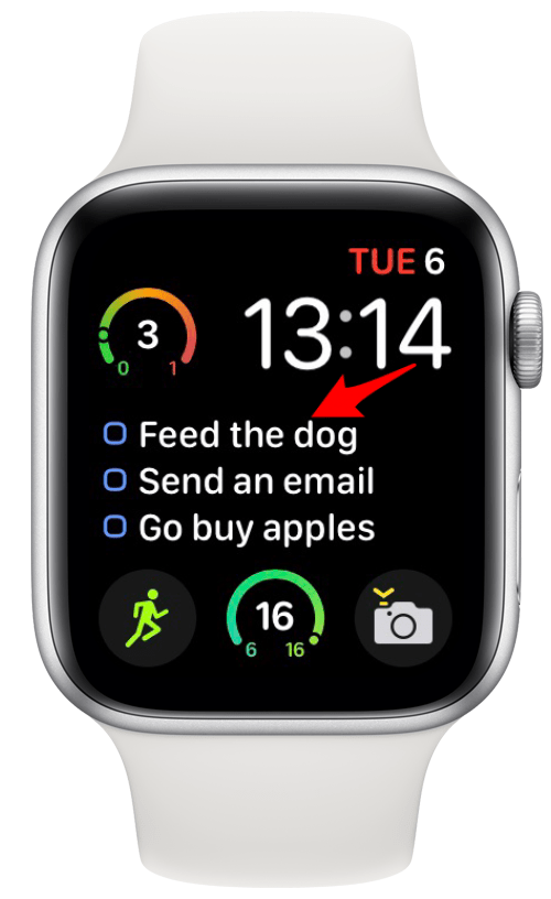 Complication Things 3 sur le visage d'une Apple Watch