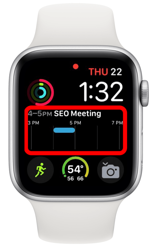 Complication Calendrier fantastique sur le cadran d'une Apple Watch