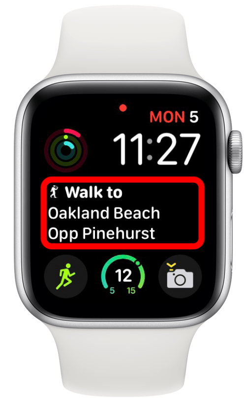 Complication Cityplanner sur une Apple Watch