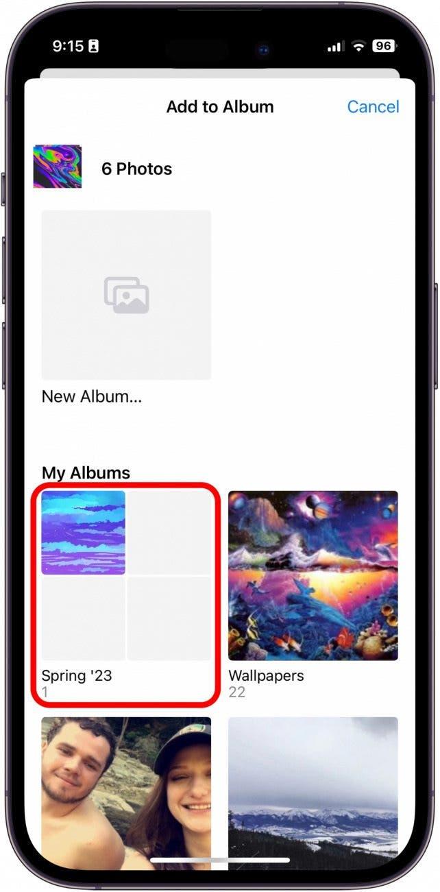добавление альбомов в папку iphone