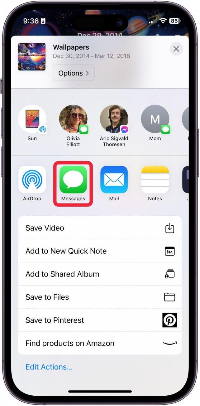 как да споделя слайдшоу от iphone
