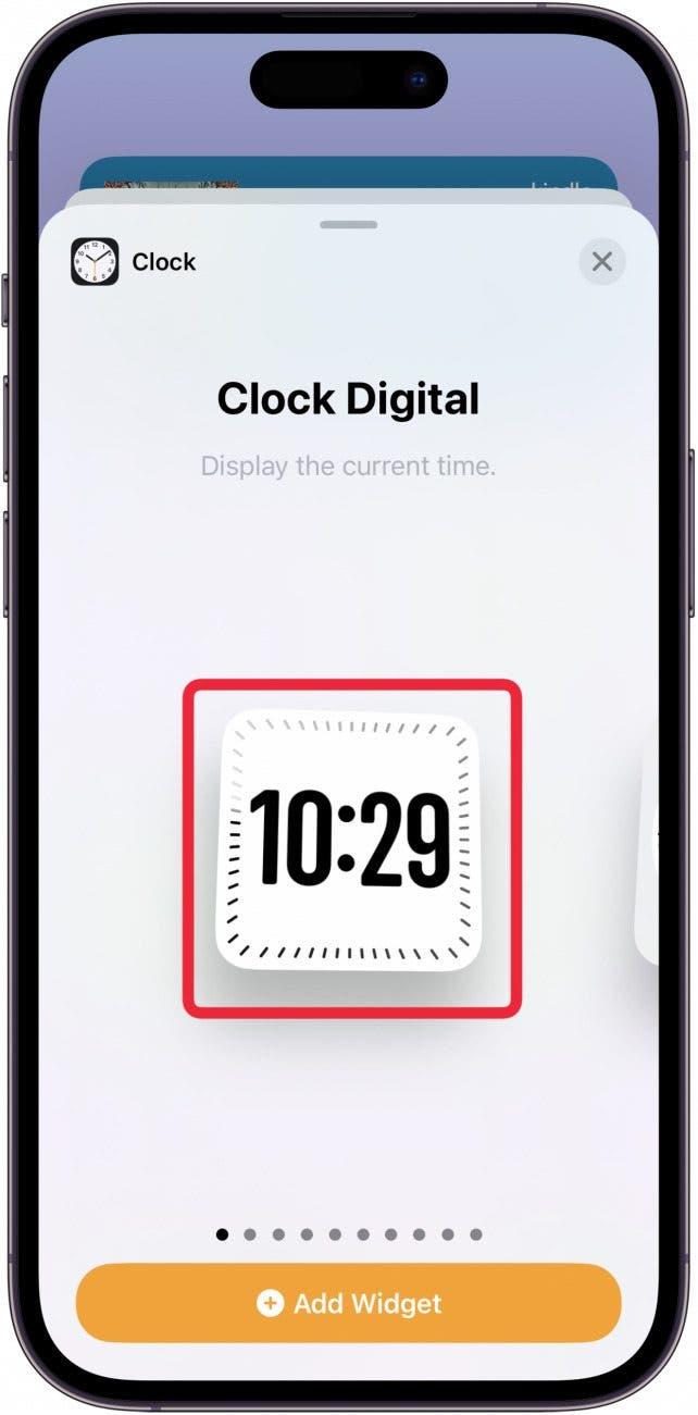 Widget för digital klocka i iOS