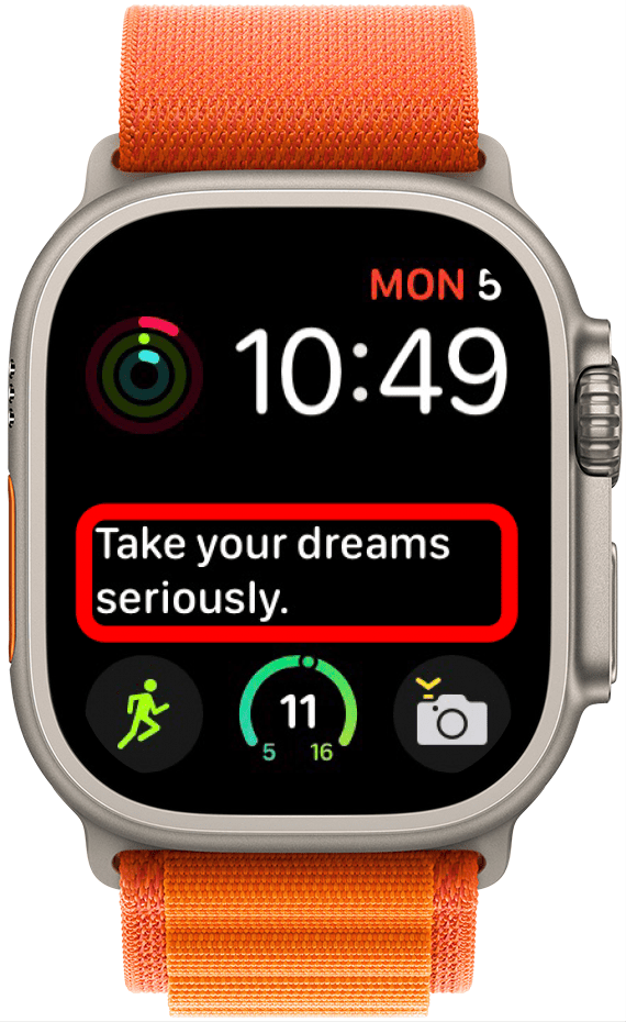 Täglich motivierende Zitate auf dem Gesicht der Apple Watch