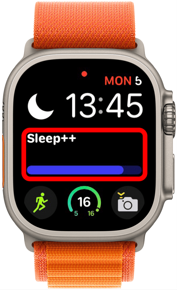 Komplikation Sleep++ auf dem Zifferblatt einer Apple Watch