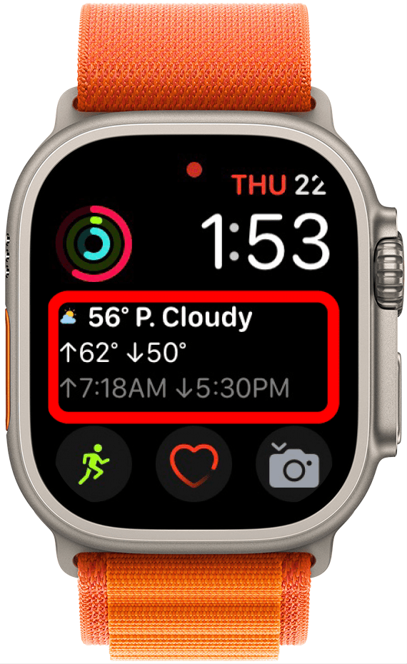 Forecast Bar Komplikation auf dem Gesicht einer Apple Watch