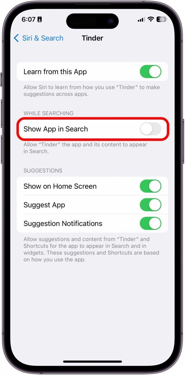 Désactiver la recherche Spotlight sur l'iPhone