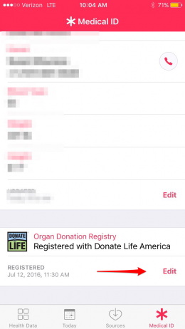cómo registrarse como donante de órganos en iPhone con iOS 10
