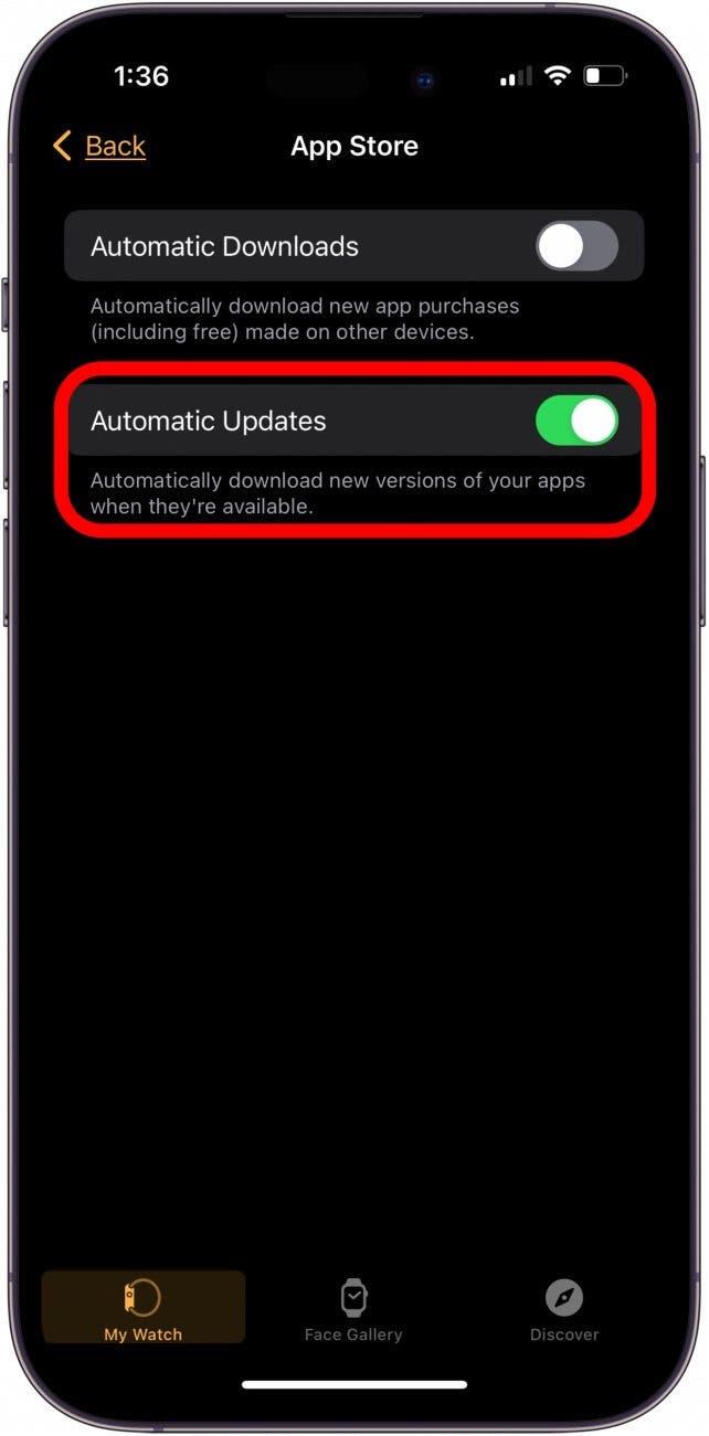 Schalten Sie die automatischen Updates in der Apple Watch App ein