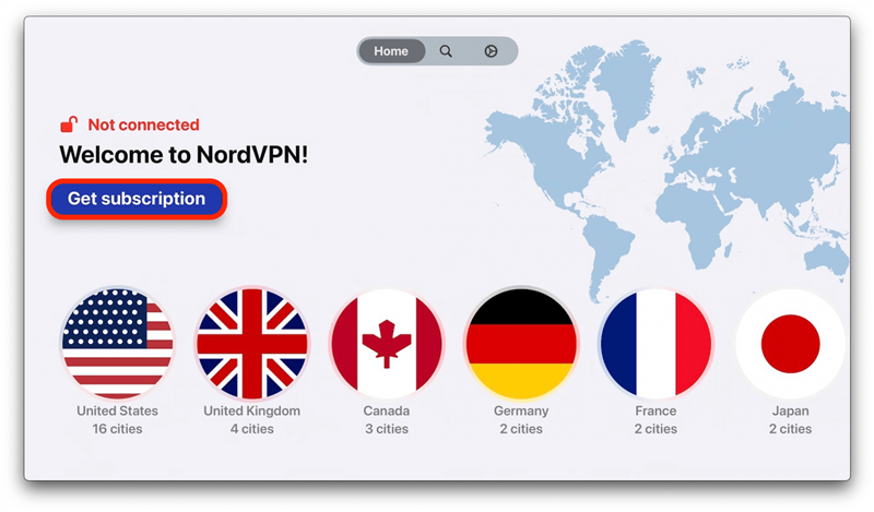 Abra a aplicação e siga as instruções no ecrã para associar a aplicação à sua conta VPN.