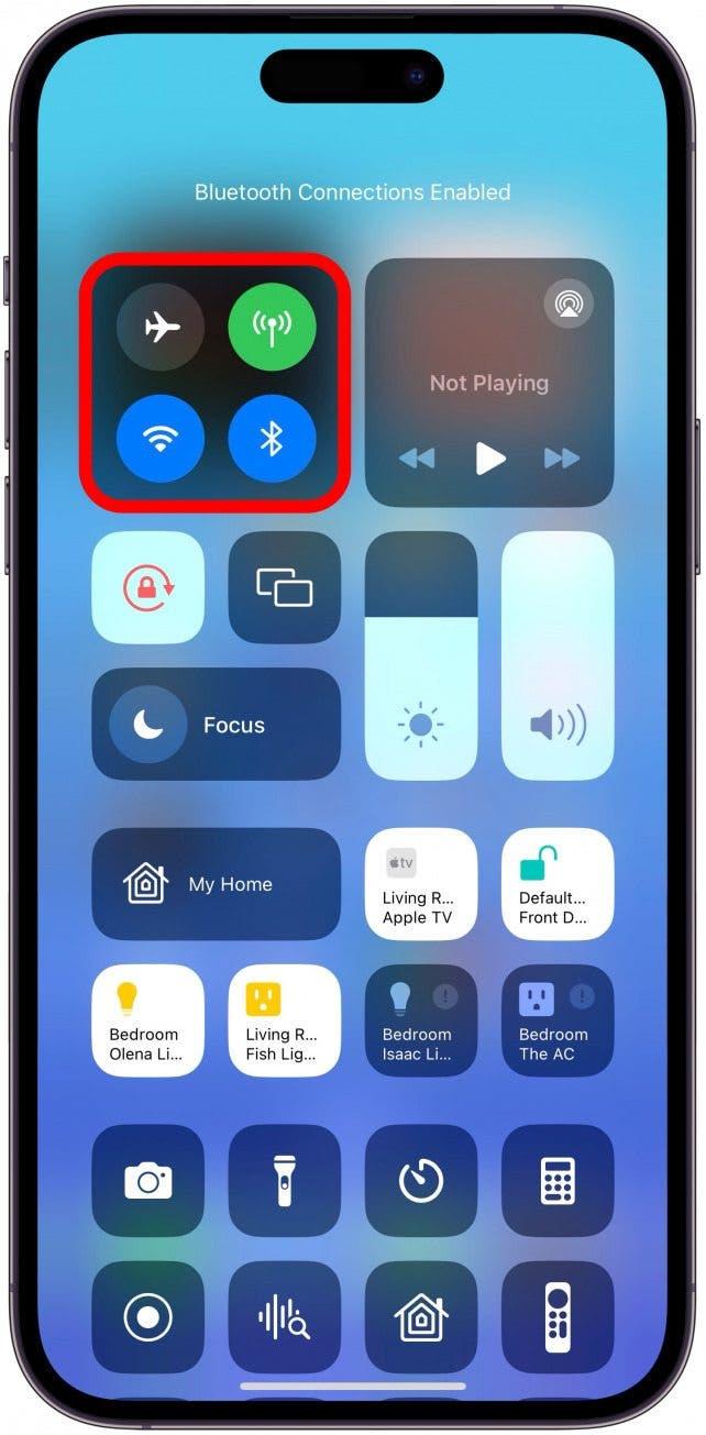 Stellen Sie sicher, dass Ihr iPhone mit einem zuverlässigen Wi-Fi- oder Mobilfunknetz verbunden und Bluetooth aktiviert ist.