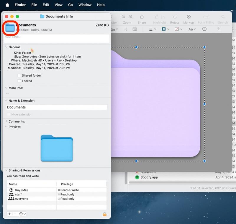 как да промените цвета на папката в mac