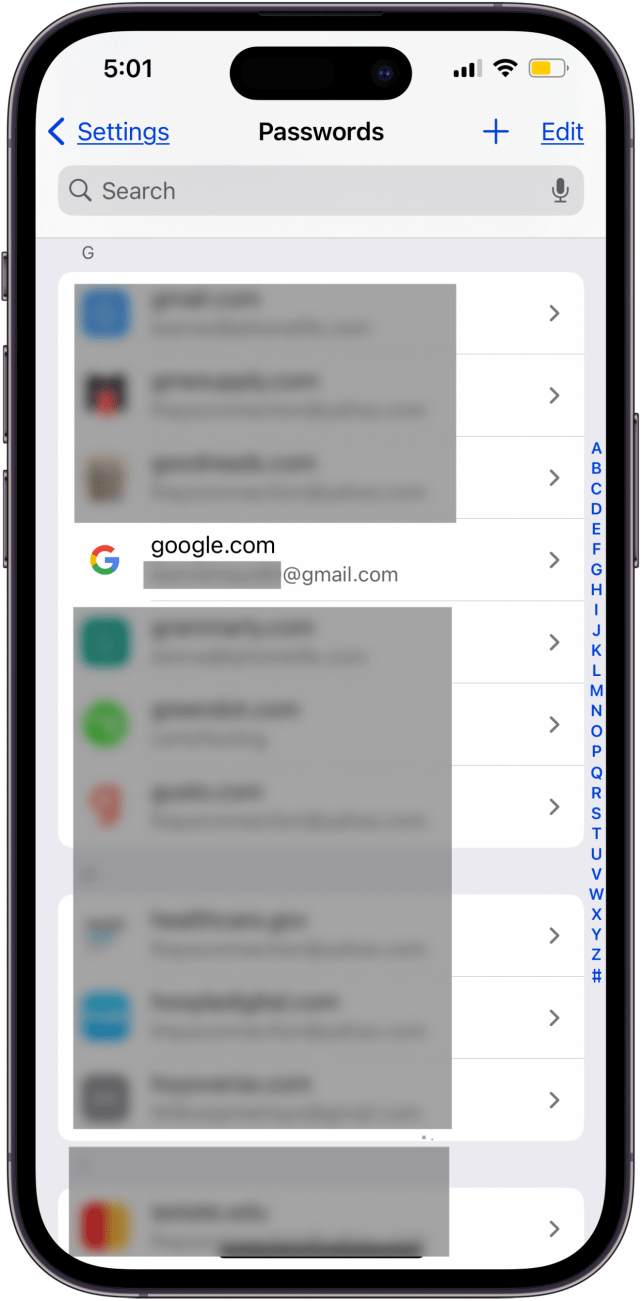 trykk på Google-kontoen du vil tilbakestille passordet for