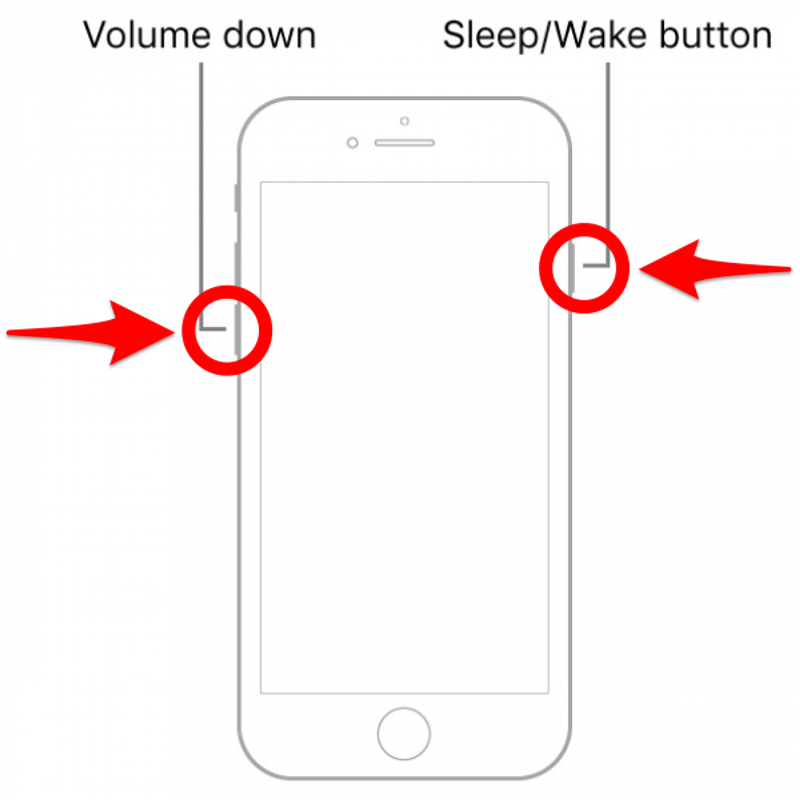 Mantén pulsado el botón de bajar volumen y el botón de reposo/activación simultáneamente - cómo hacer un reinicio forzado