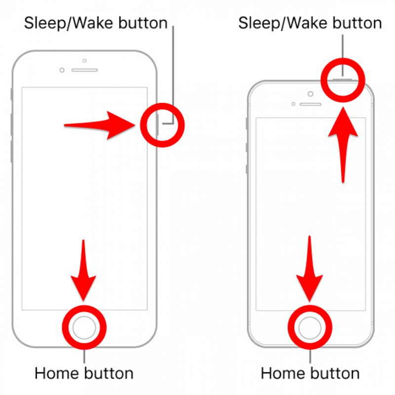 Appuyer simultanément sur le bouton d'accueil et le bouton de veille/réveil - Impossible d'éteindre l'iPhone