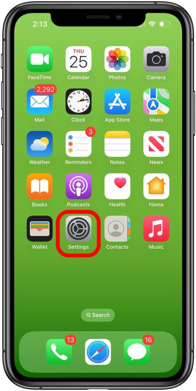 iphone instellingen app
