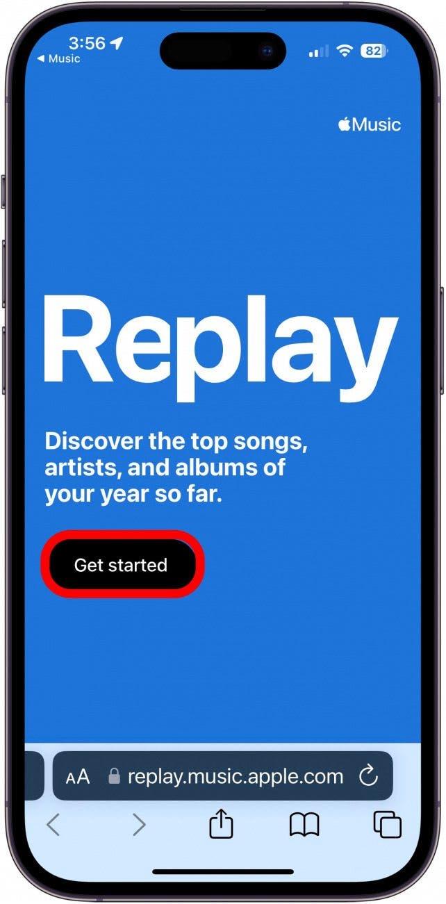 Tippen Sie auf Starten, um Apple Music Replay zu sehen