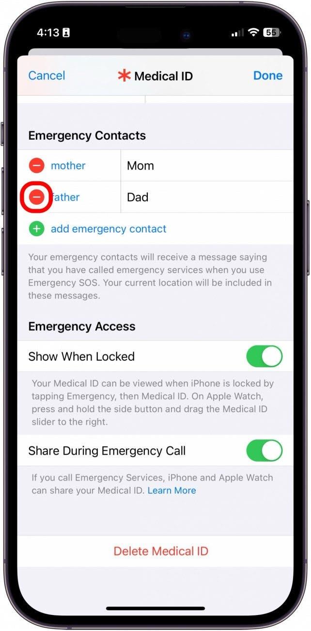 comment configurer un contact d'urgence sur iphone