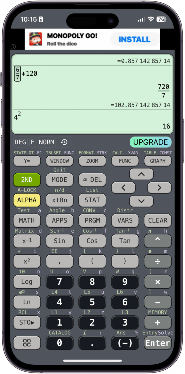 iphone kalkulatorhistorikk