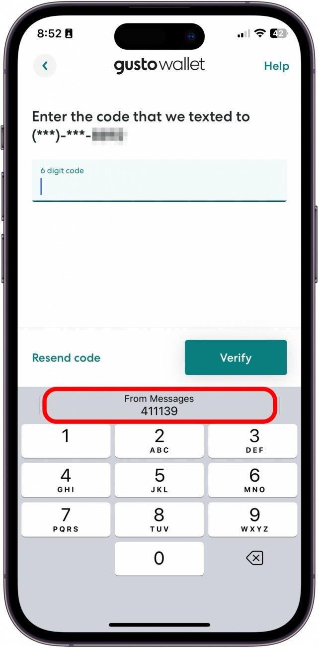 iphone rellenar automáticamente código de verificación