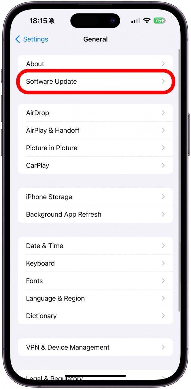Touchez Mise à jour du logiciel et mettez votre iPhone à jour si une mise à jour est disponible.